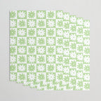 Green And White Checkered Flower Pattern Wrapping Paper Gallery Image 3