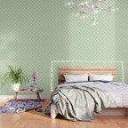 Green And White Checkered Flower Pattern Wallpaper Gallery Image 3