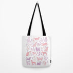 Dogs ABC Alphabet Print for Kids Room in Pink and Purple Tote Bag Gallery Image 2