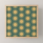 Boho Summer Sun Pattern X Kelly Green and Yellow Mini Art Print Gallery Image 1