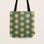 Boho Summer Sun Pattern X Kelly Green and Yellow Tote Bag Gallery Image 1