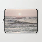 Pastel Tones Ocean In Holland Photo | Dutch Coast Seafoam And Waves Art Print | Travel Photography Laptop Sleeve Gallery Image 1