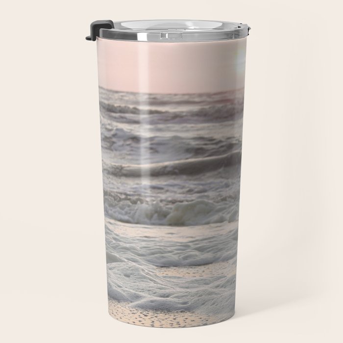 Pastel Tones Ocean In Holland Photo | Dutch Coast Seafoam And Waves Art Print | Travel Photography Travel Mug Gallery Image 3