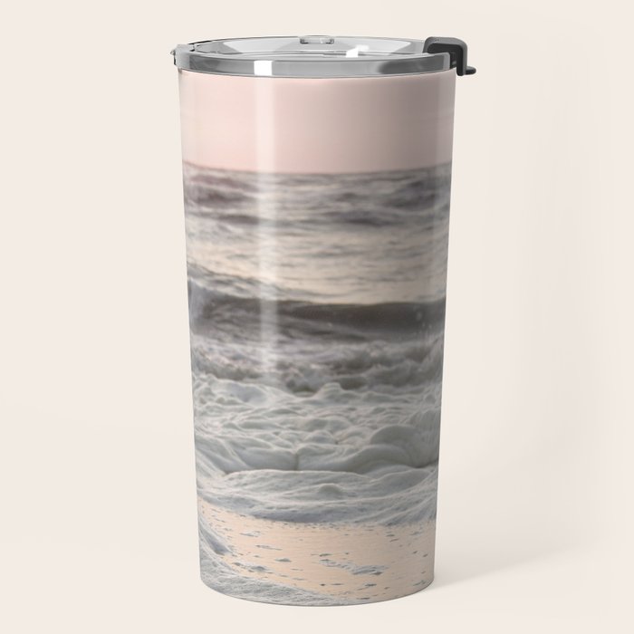 Pastel Tones Ocean In Holland Photo | Dutch Coast Seafoam And Waves Art Print | Travel Photography Travel Mug Gallery Image 2