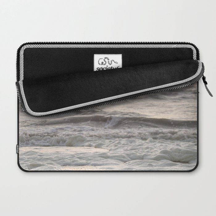 Pastel Tones Ocean In Holland Photo | Dutch Coast Seafoam And Waves Art Print | Travel Photography Laptop Sleeve Gallery Image 2