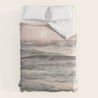 Pastel Tones Ocean In Holland Photo | Dutch Coast Seafoam And Waves Art Print | Travel Photography Comforter Gallery Image 6