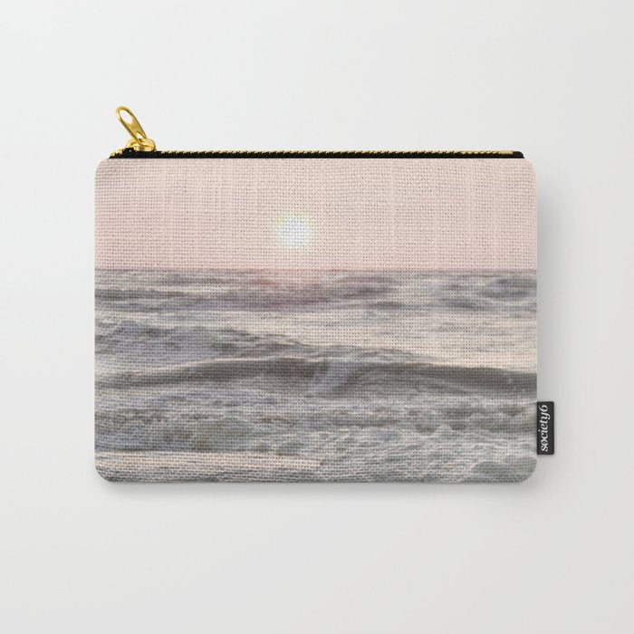 Pastel Tones Ocean In Holland Photo | Dutch Coast Seafoam And Waves Art Print | Travel Photography Carry All Pouch Gallery Image 1