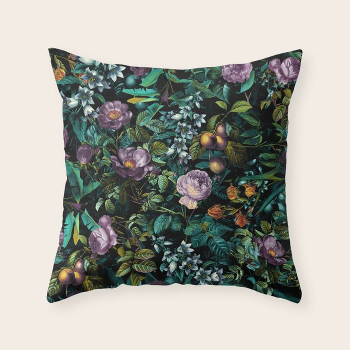 Exotic Jungle - Night Throw Pillow Gallery Image 6