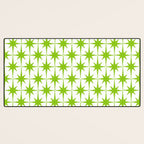 Lime Green Mid Century Modern Atomic Age Starburst Pattern Desk Mat Gallery Image 3
