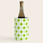 Lime Green Mid Century Modern Atomic Age Starburst Pattern Wine Chiller Gallery Image 1