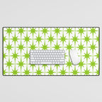 Lime Green Mid Century Modern Atomic Age Starburst Pattern Desk Mat Gallery Image 1