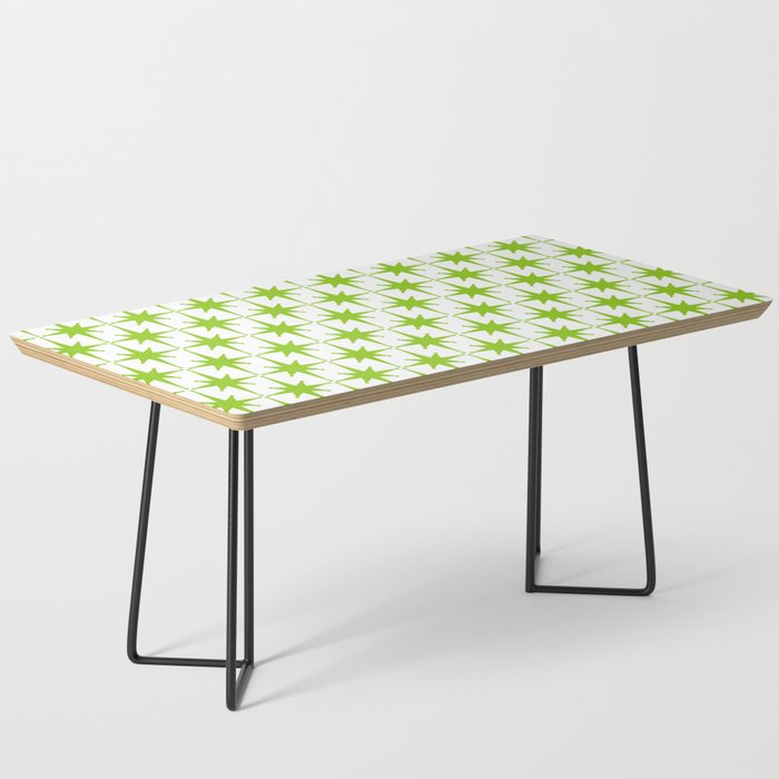 Lime Green Mid Century Modern Atomic Age Starburst Pattern Coffee Table Gallery Image 1