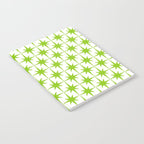 Lime Green Mid Century Modern Atomic Age Starburst Pattern Notebook Gallery Image 2