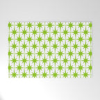 Lime Green Mid Century Modern Atomic Age Starburst Pattern Welcome Mat Gallery Image 1