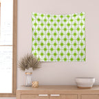 Lime Green Mid Century Modern Atomic Age Starburst Pattern Wall Tapestry Gallery Image 2