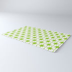Lime Green Mid Century Modern Atomic Age Starburst Pattern Rug Gallery Image 3
