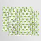 Lime Green Mid Century Modern Atomic Age Starburst Pattern Placemat Gallery Image 1