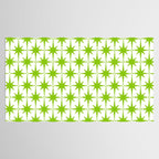 Lime Green Mid Century Modern Atomic Age Starburst Pattern Tablecloth Gallery Image 2