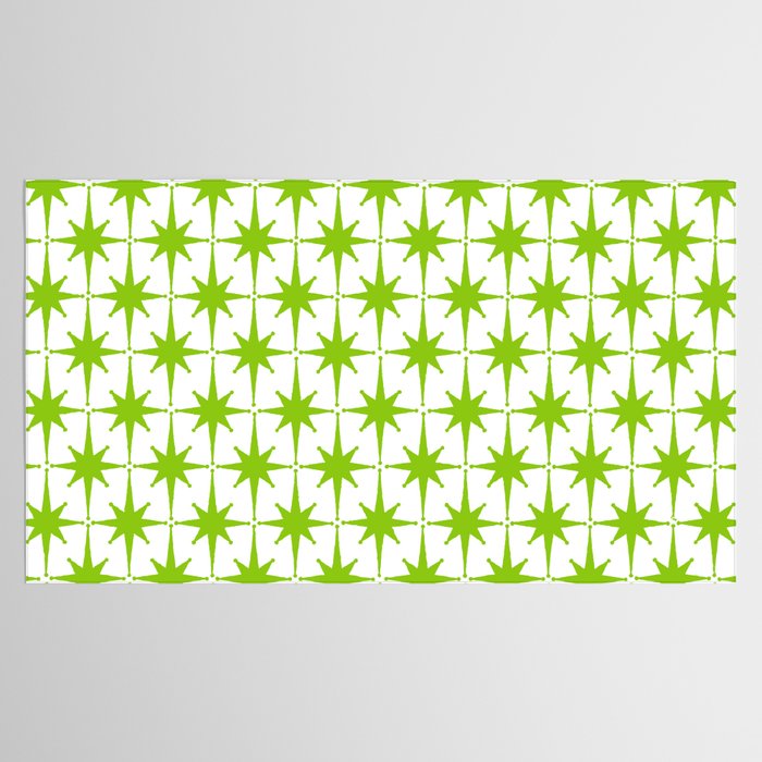 Lime Green Mid Century Modern Atomic Age Starburst Pattern Tablecloth Gallery Image 2