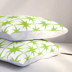 Lime Green Mid Century Modern Atomic Age Starburst Pattern Pillow Sham Gallery Image 3