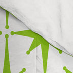 Lime Green Mid Century Modern Atomic Age Starburst Pattern Comforter Gallery Image 4