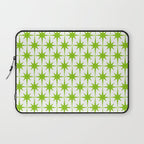 Lime Green Mid Century Modern Atomic Age Starburst Pattern Laptop Sleeve Gallery Image 1