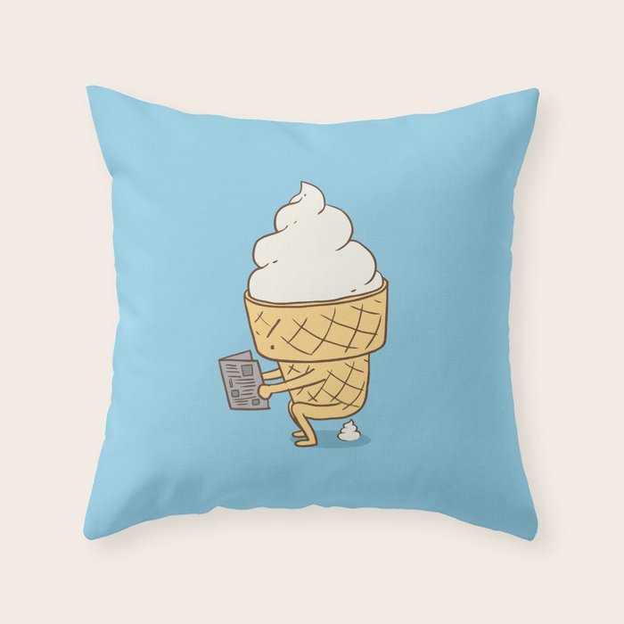 Everyone Poops (Blue) Throw Pillow Gallery Image 6