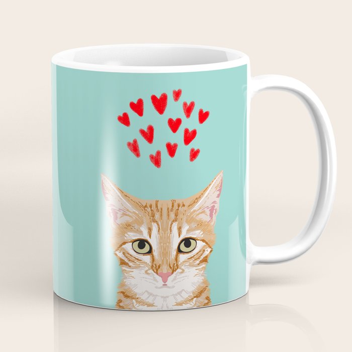 Mackenzie - Orange Tabby Cute Valentines Day Kitten Girly Retro Cat Art cell phone Coffee Mug Gallery Image 1