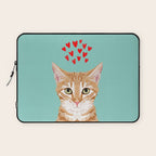 Mackenzie - Orange Tabby Cute Valentines Day Kitten Girly Retro Cat Art cell phone Laptop Sleeve Gallery Image 1