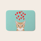 Mackenzie - Orange Tabby Cute Valentines Day Kitten Girly Retro Cat Art cell phone Bath Mat Gallery Image 1