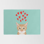 Mackenzie - Orange Tabby Cute Valentines Day Kitten Girly Retro Cat Art cell phone Rug Gallery Image 2