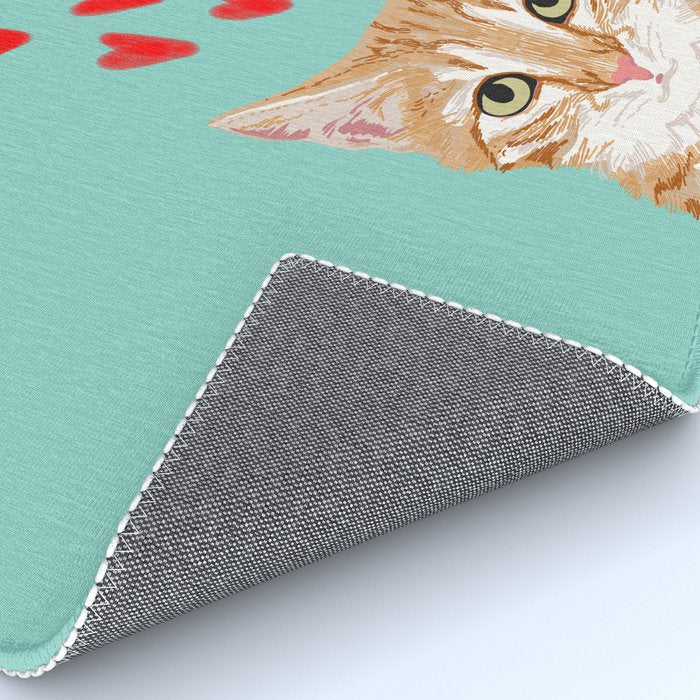 Mackenzie - Orange Tabby Cute Valentines Day Kitten Girly Retro Cat Art cell phone Rug Gallery Image 4