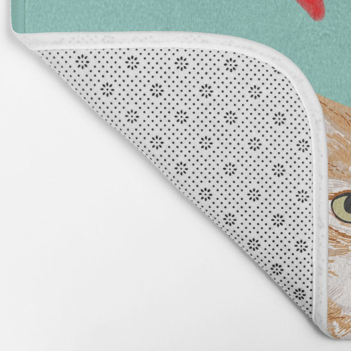 Mackenzie - Orange Tabby Cute Valentines Day Kitten Girly Retro Cat Art cell phone Bath Mat Gallery Image 2