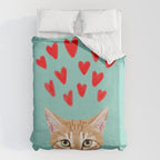 Mackenzie - Orange Tabby Cute Valentines Day Kitten Girly Retro Cat Art cell phone Duvet Cover Gallery Image 6