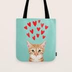 Mackenzie - Orange Tabby Cute Valentines Day Kitten Girly Retro Cat Art cell phone Tote Bag Gallery Image 1