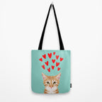 Mackenzie - Orange Tabby Cute Valentines Day Kitten Girly Retro Cat Art cell phone Tote Bag Gallery Image 2
