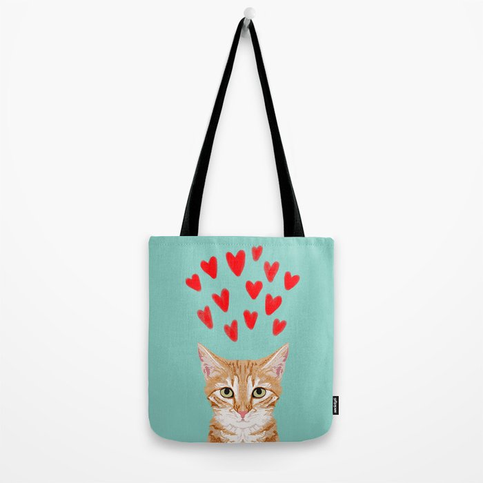 Mackenzie - Orange Tabby Cute Valentines Day Kitten Girly Retro Cat Art cell phone Tote Bag Gallery Image 2