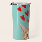 Mackenzie - Orange Tabby Cute Valentines Day Kitten Girly Retro Cat Art cell phone Travel Mug Gallery Image 3