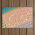 Ciao / Hello Italy Beach Umbrellas - Aerial Italian Outdoor Rug Gallery Image 1