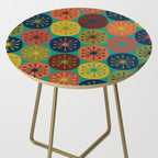 Atomic Dots Midcentury Modern Pattern in Mid Mod Mustard, Olive, Orange, Blue, and Turquoise Teal Side Table Gallery Image 2