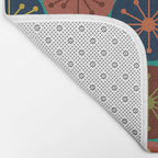 Atomic Dots Midcentury Modern Pattern in Mid Mod Mustard, Olive, Orange, Blue, and Turquoise Teal Bath Mat Gallery Image 2
