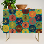 Atomic Dots Midcentury Modern Pattern in Mid Mod Mustard, Olive, Orange, Blue, and Turquoise Teal Credenza Gallery Image 1