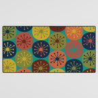 Atomic Dots Midcentury Modern Pattern in Mid Mod Mustard, Olive, Orange, Blue, and Turquoise Teal Desk Mat Gallery Image 3