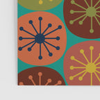 Atomic Dots Midcentury Modern Pattern in Mid Mod Mustard, Olive, Orange, Blue, and Turquoise Teal Poster Gallery Image 3