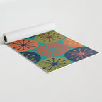 Atomic Dots Midcentury Modern Pattern in Mid Mod Mustard, Olive, Orange, Blue, and Turquoise Teal Yoga Mat Gallery Image 2