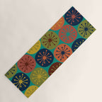 Atomic Dots Midcentury Modern Pattern in Mid Mod Mustard, Olive, Orange, Blue, and Turquoise Teal Yoga Mat Gallery Image 1