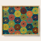 Atomic Dots Midcentury Modern Pattern in Mid Mod Mustard, Olive, Orange, Blue, and Turquoise Teal Serving Tray Gallery Image 1
