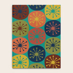 Atomic Dots Midcentury Modern Pattern in Mid Mod Mustard, Olive, Orange, Blue, and Turquoise Teal Notebook Gallery Image 4