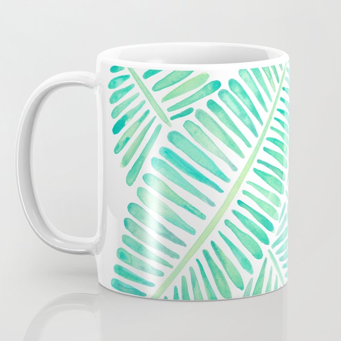 Tropical Banana Leaves - Mint Palette Coffee Mug Gallery Image 3