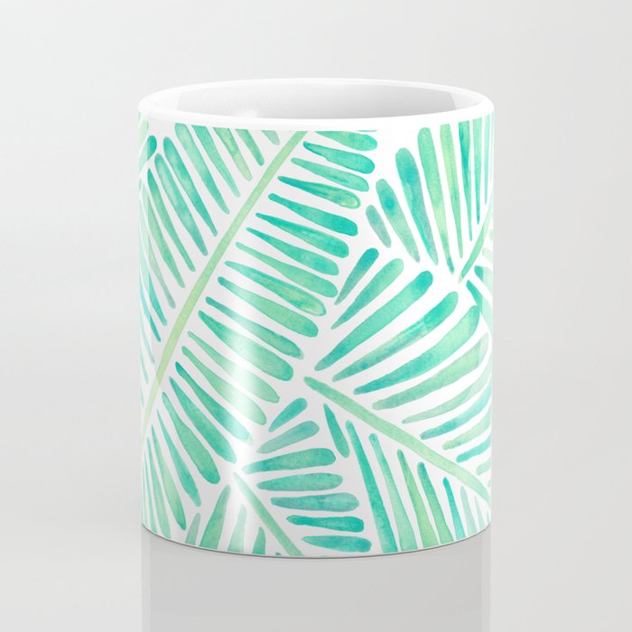Tropical Banana Leaves - Mint Palette Coffee Mug Gallery Image 4